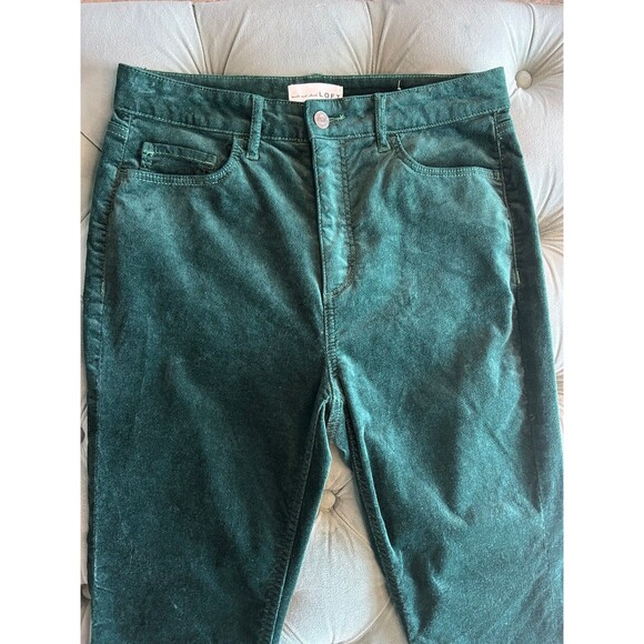 Loft Green Velvet Skinny Corduroy Pants Womens Size 28 (6) - Picture 4 of 11